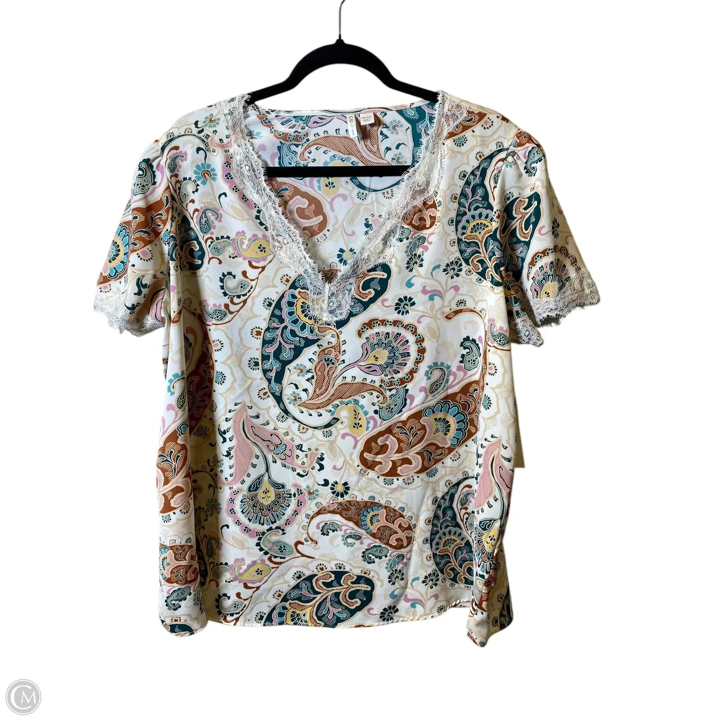 Top Short Sleeve By Cato In Multi-colored, Size: Xl