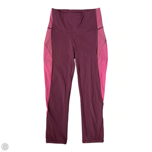Athletic Capris By Lululemon In Maroon, Size: S