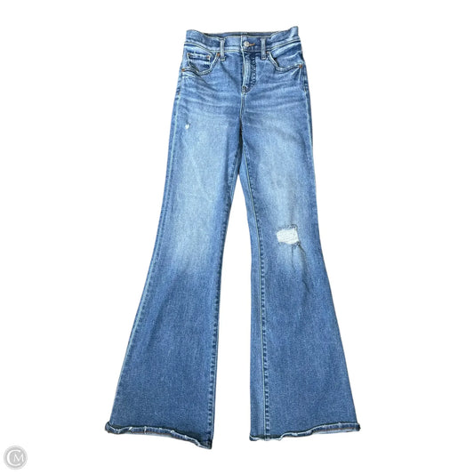 Jeans Flared By Express In Blue Denim, Size: 2