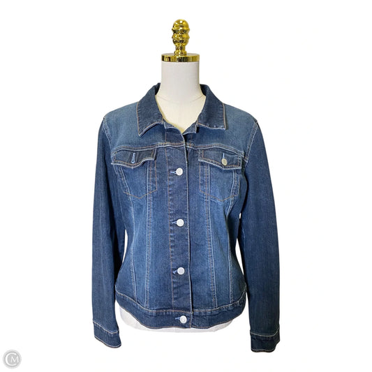 Jacket Denim By New York And Co In Blue Denim, Size: L