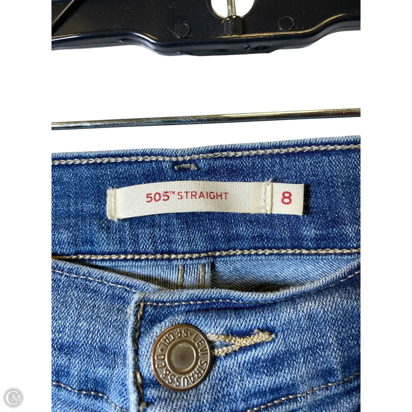 Jeans Straight By Levis In Blue Denim, Size: 8