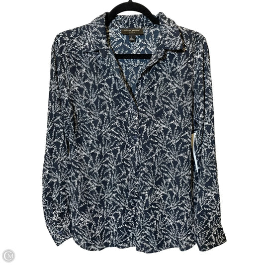 Blouse Long Sleeve By Banana Republic In Black & White, Size: S