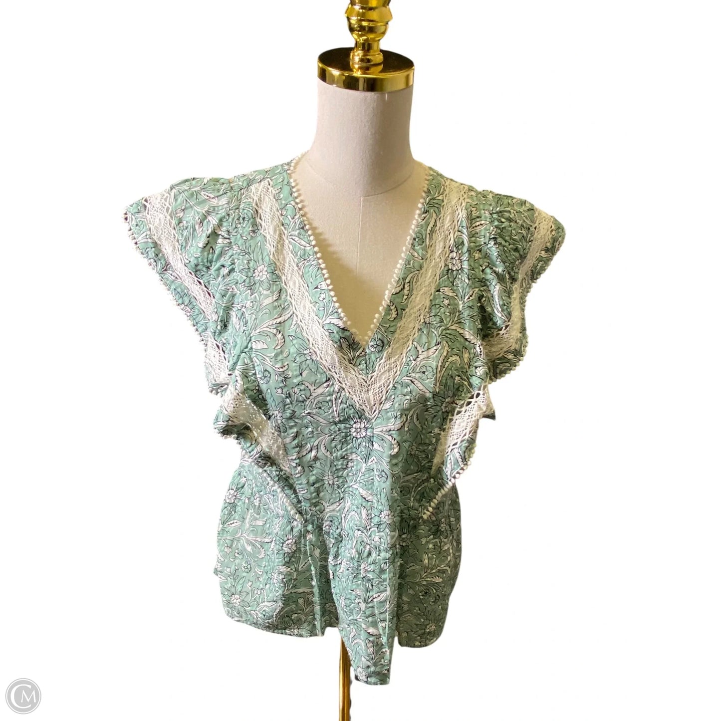 Blouse Sleeveless By Loft In Green, Size: S
