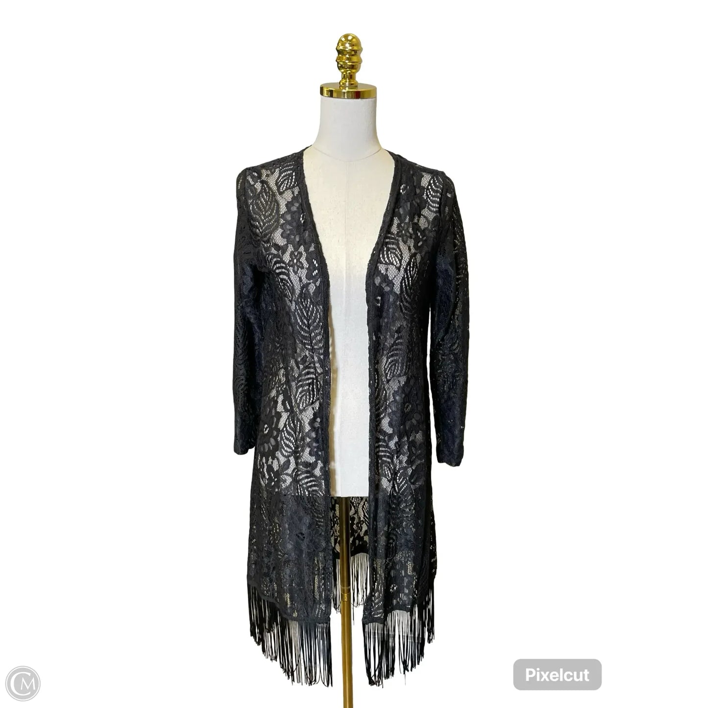 Kimono By Clothes Mentor In Black, Size: M