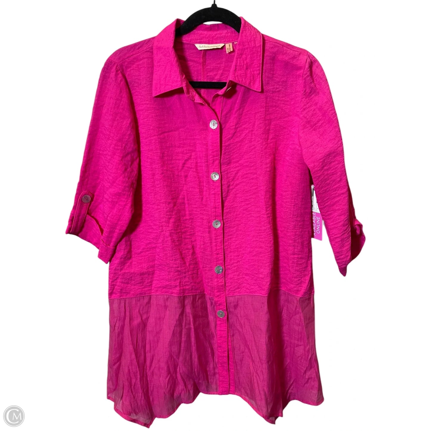 Tunic Long Sleeve By Soft Surroundings In Pink, Size: S