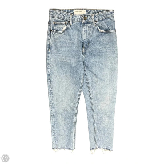 Jeans Straight By Topshop In Blue Denim, Size: 4
