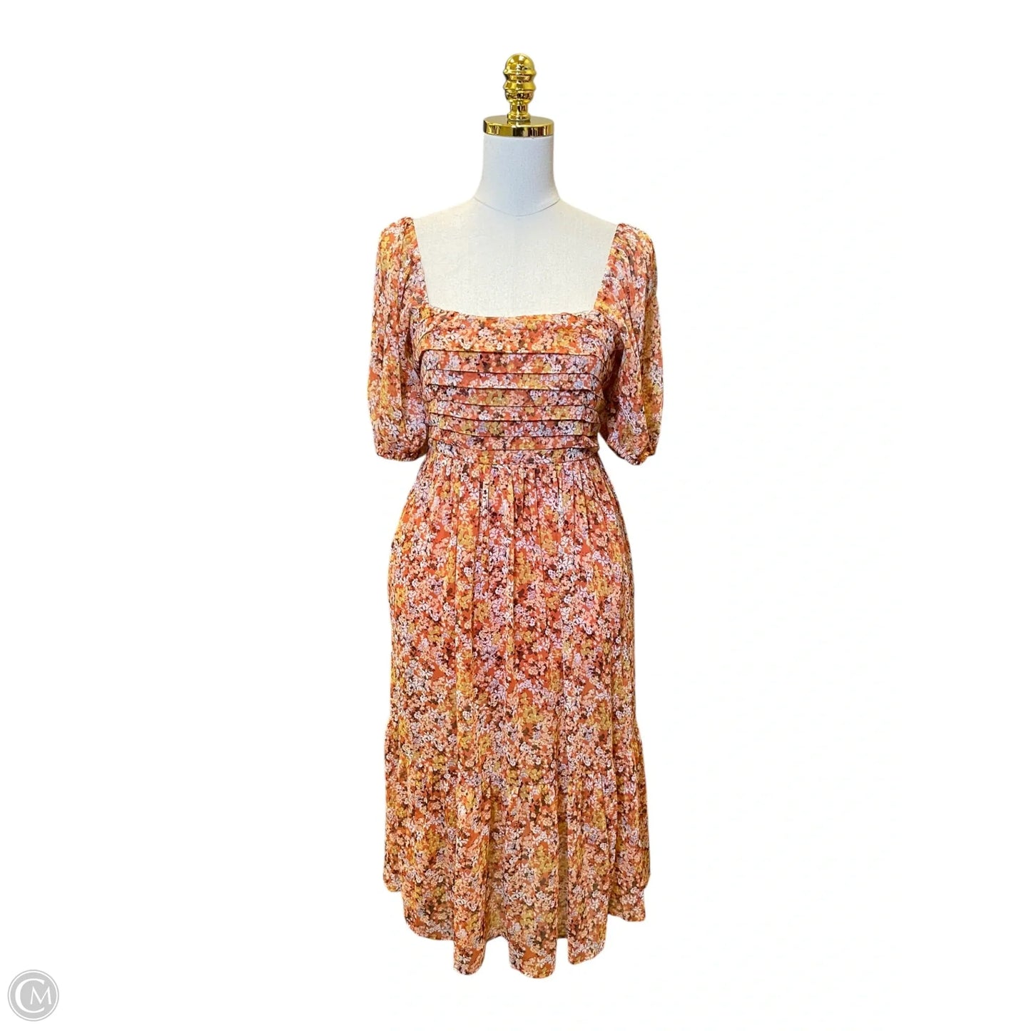 Dress Casual Midi By Lc Lauren Conrad In Floral Print, Size: Xs