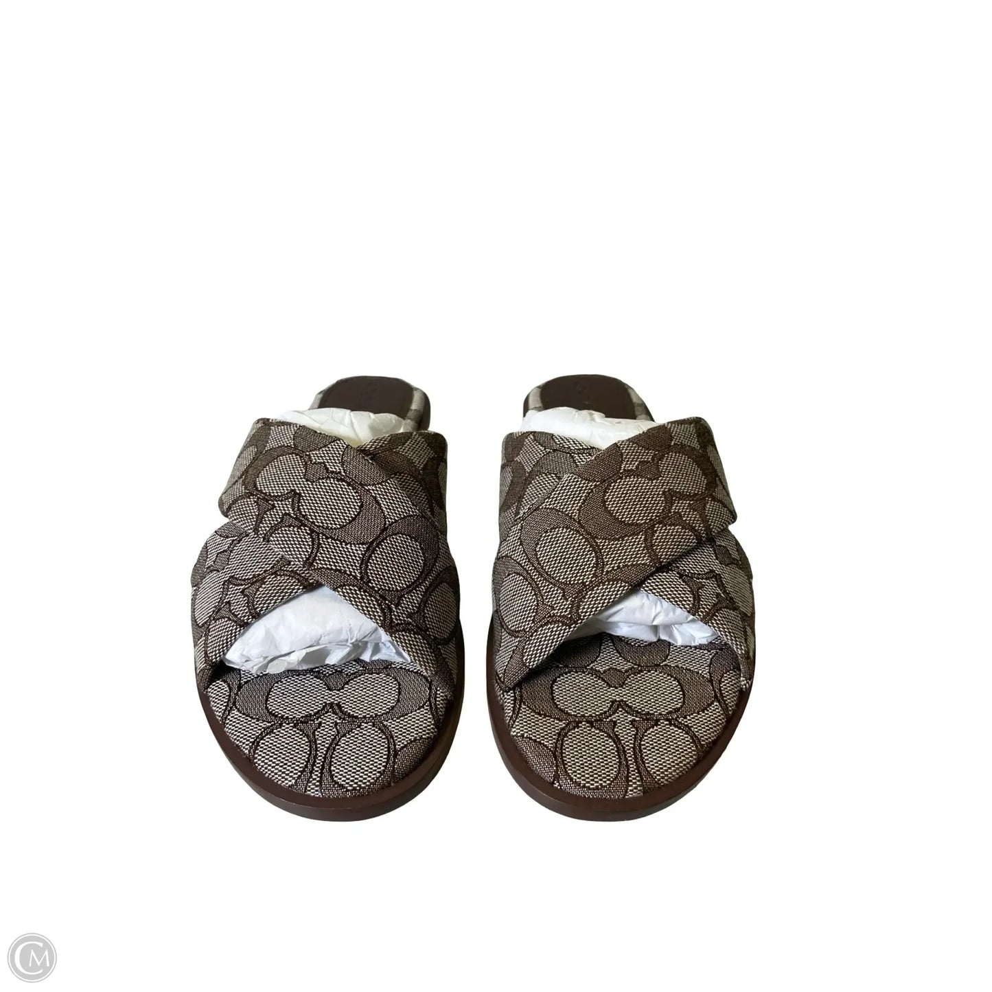 Sandals Designer By Coach In Brown & Cream, Size: 7.5