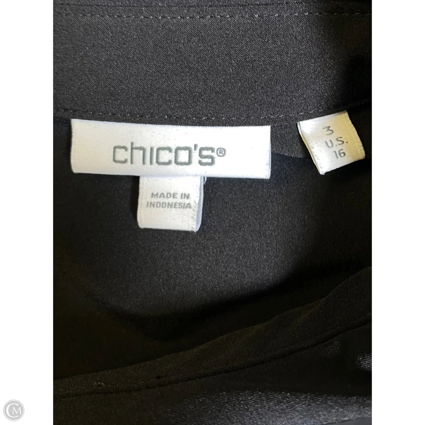 Top Short Sleeve By Chicos In Black, Size: Xl