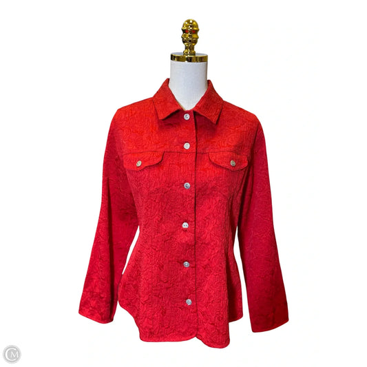 Top Long Sleeve By Chicos In Red, Size: L