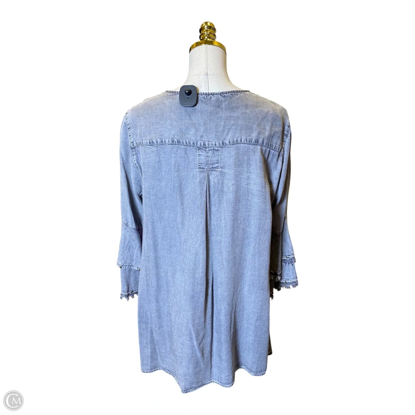 Blouse 3/4 Sleeve By John Mark In Grey, Size: L