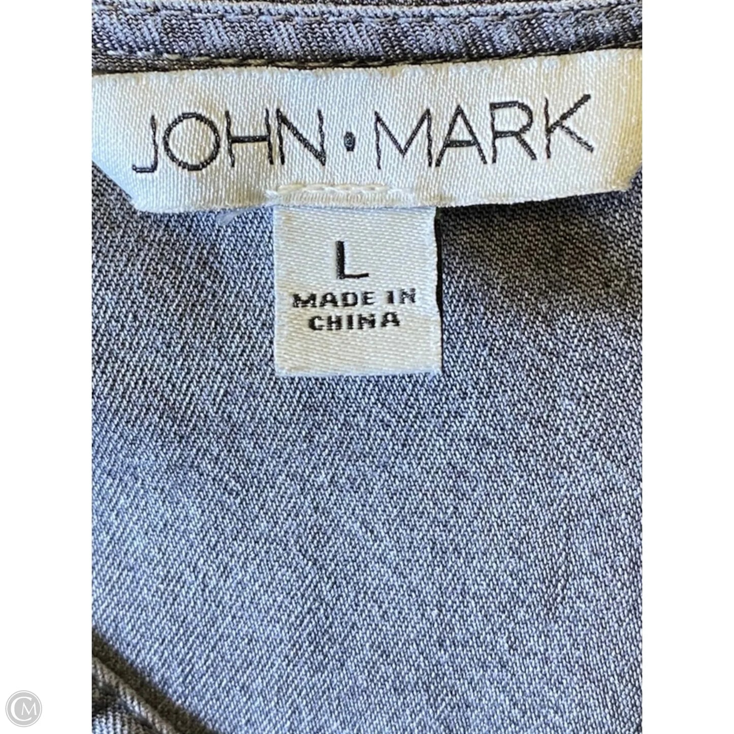 Blouse 3/4 Sleeve By John Mark In Grey, Size: L
