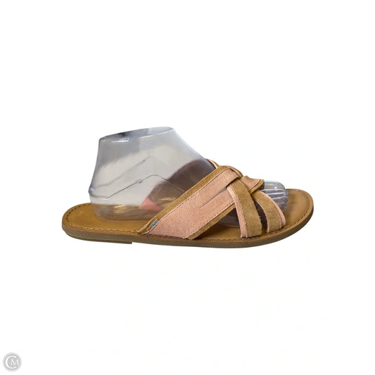 Sandals Flats By Toms In Brown & Pink, Size: 10
