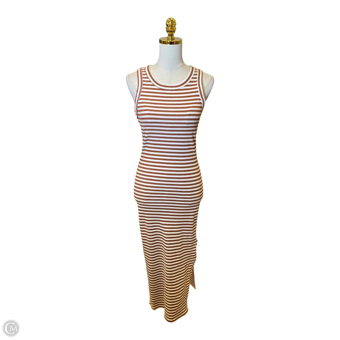 Dress Casual Maxi By Hyfve In Brown & White, Size: M