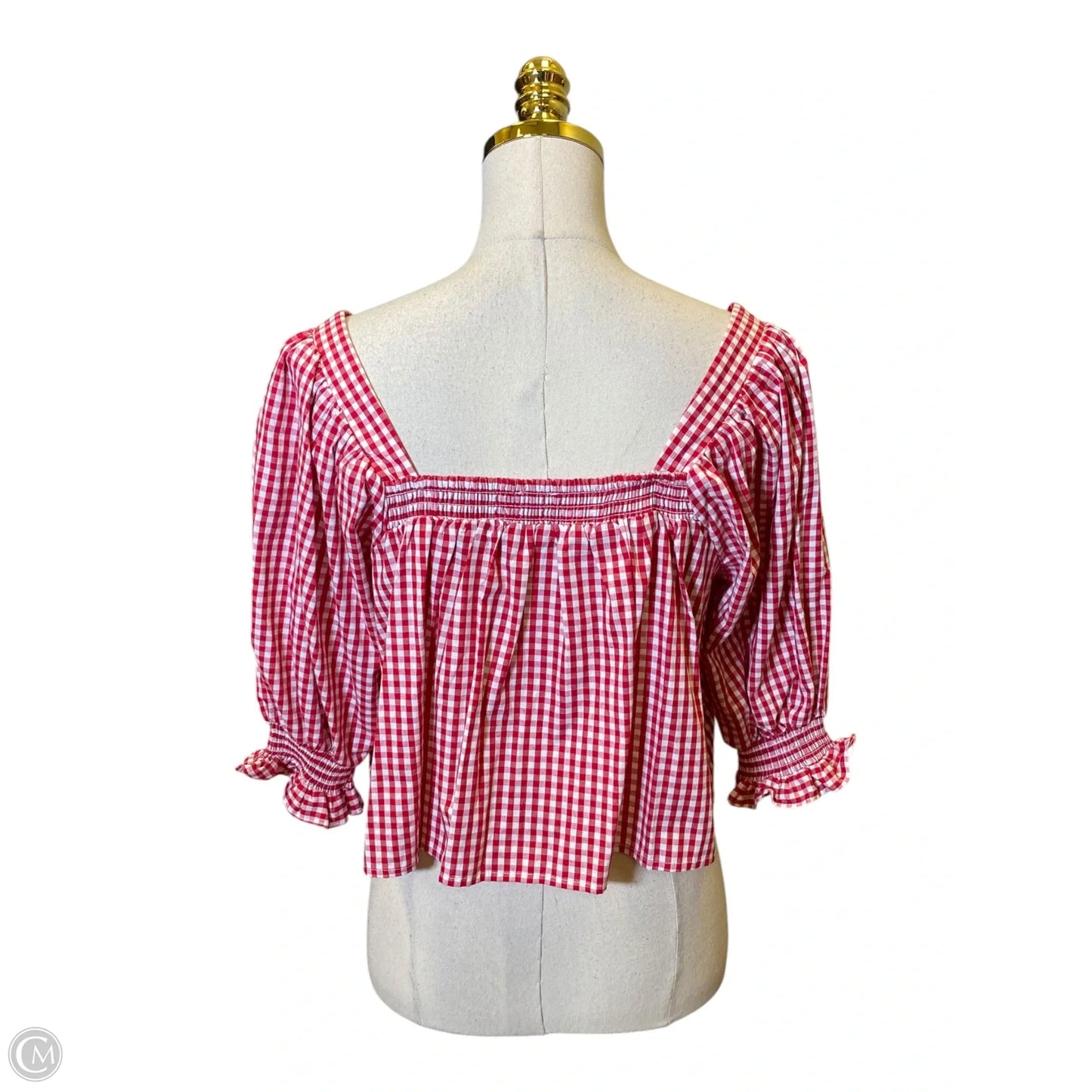 Top Long Sleeve By Day + Moon In Red & White, Size: S