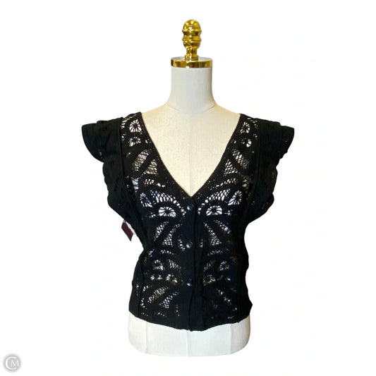 Top Short Sleeve By White House Black Market In Black, Size: M