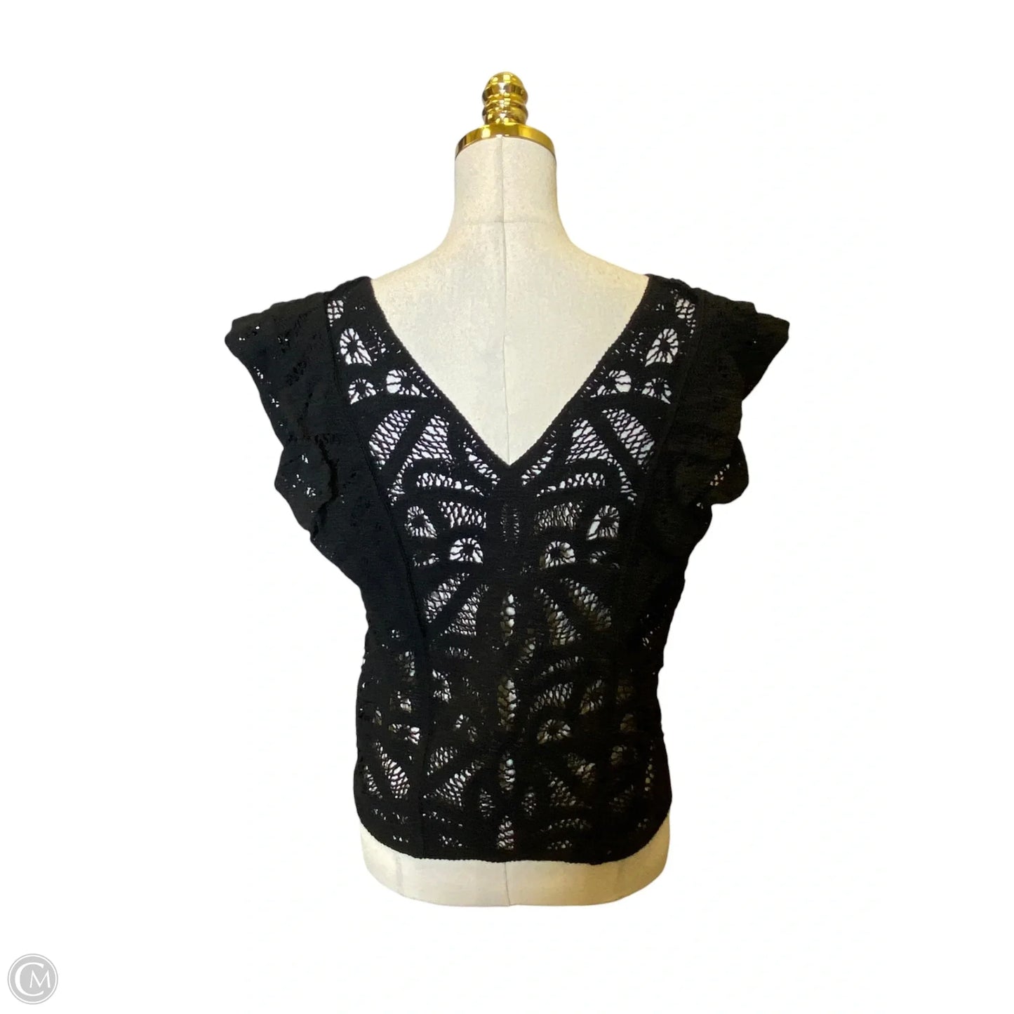 Top Short Sleeve By White House Black Market In Black, Size: M