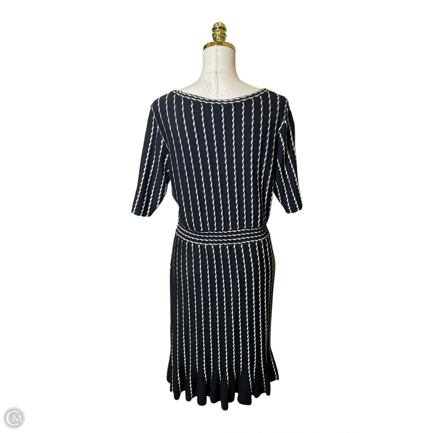 Dress Casual Midi By Taylor In Black & Cream, Size: Xl