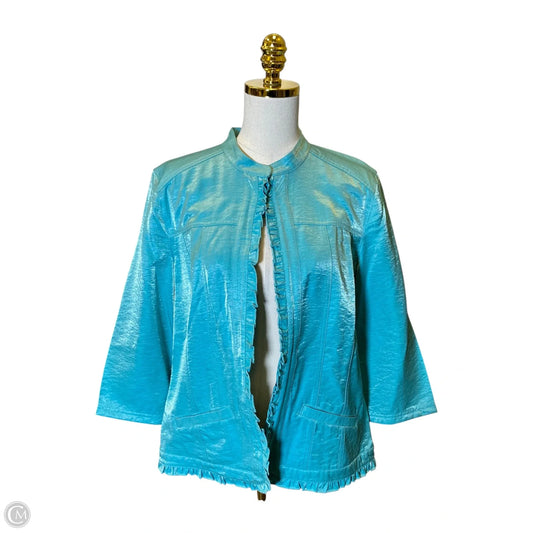 Top Long Sleeve By Chicos In Aqua, Size: L