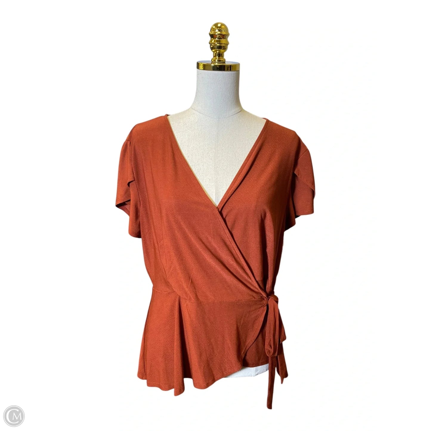 Top Short Sleeve By Auw In Orange, Size: Xl
