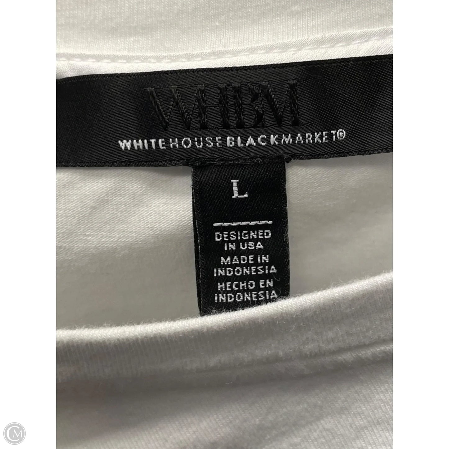 Top Short Sleeve By White House Black Market In White, Size: L