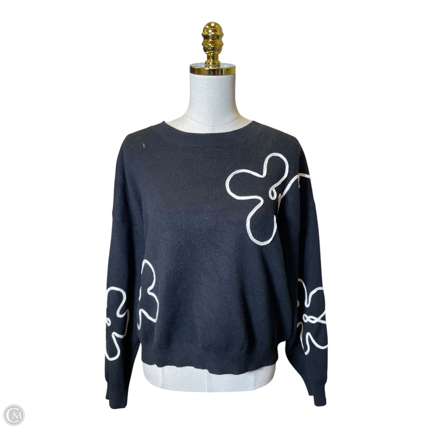 Sweater By Baevely In Black & White, Size: M