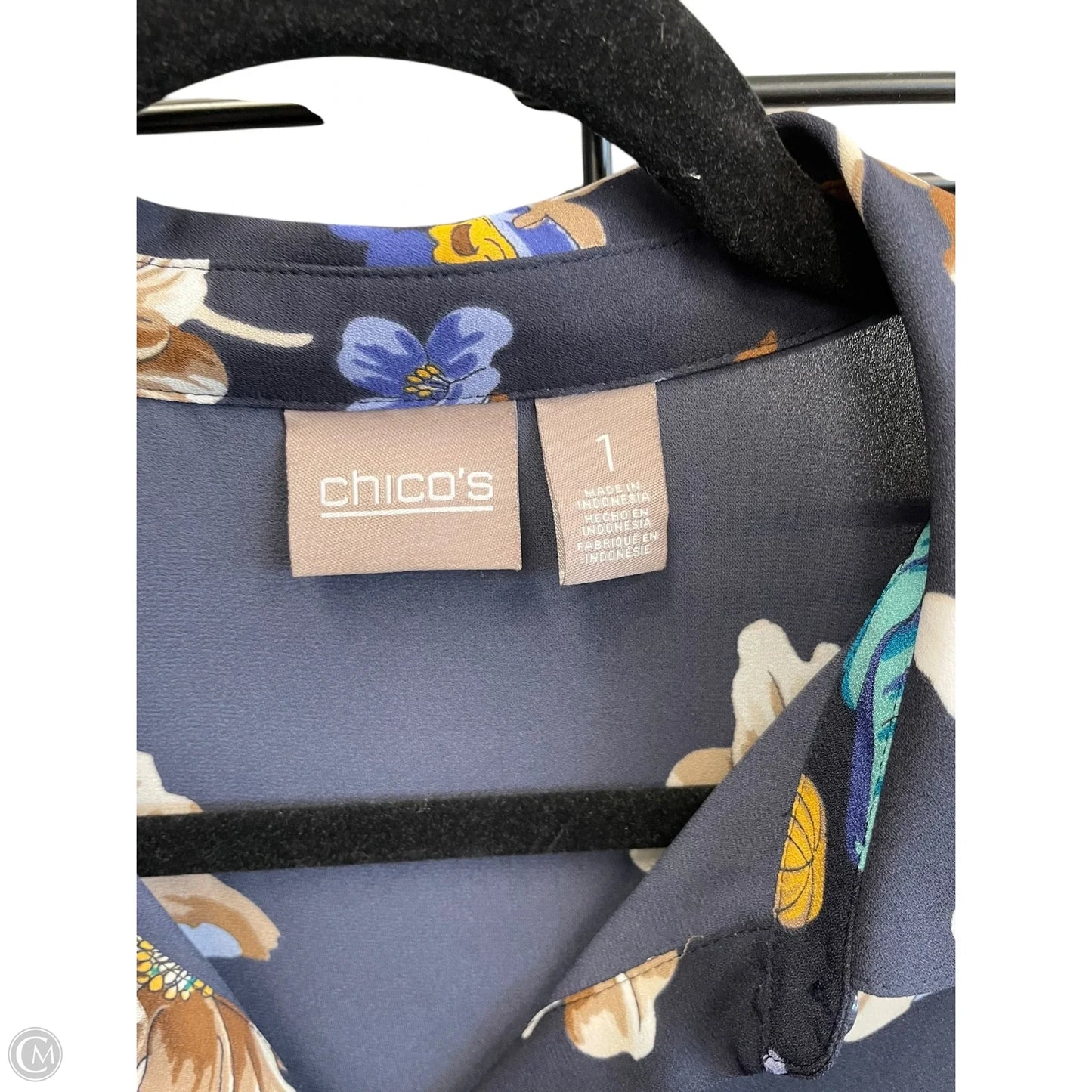 Top Long Sleeve By Chicos In Floral Print, Size: M