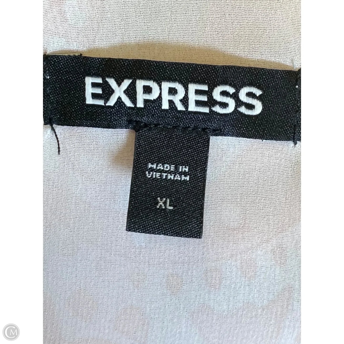 Top Short Sleeve By Express In Pink & White, Size: Xl