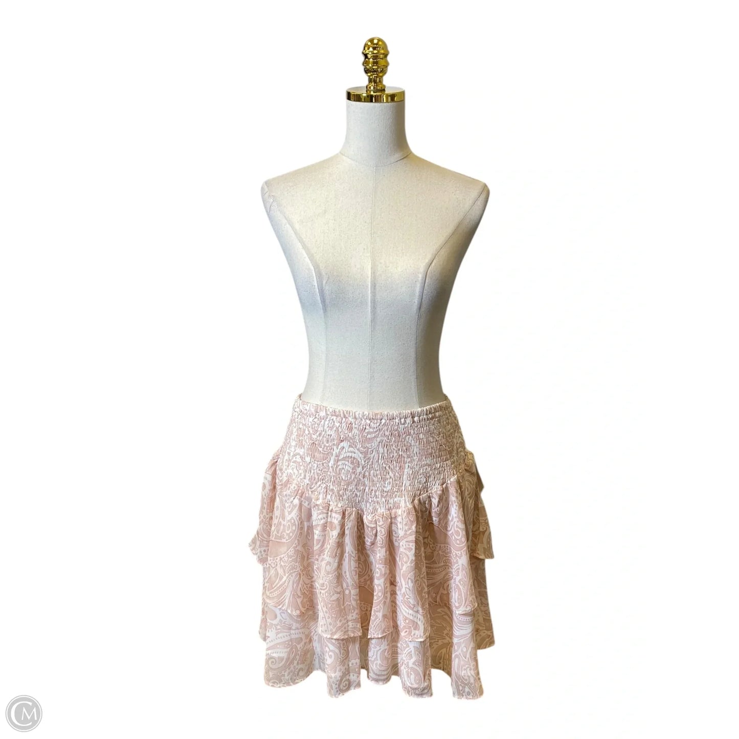 Skirt Midi By Express In Pink & White, Size: L