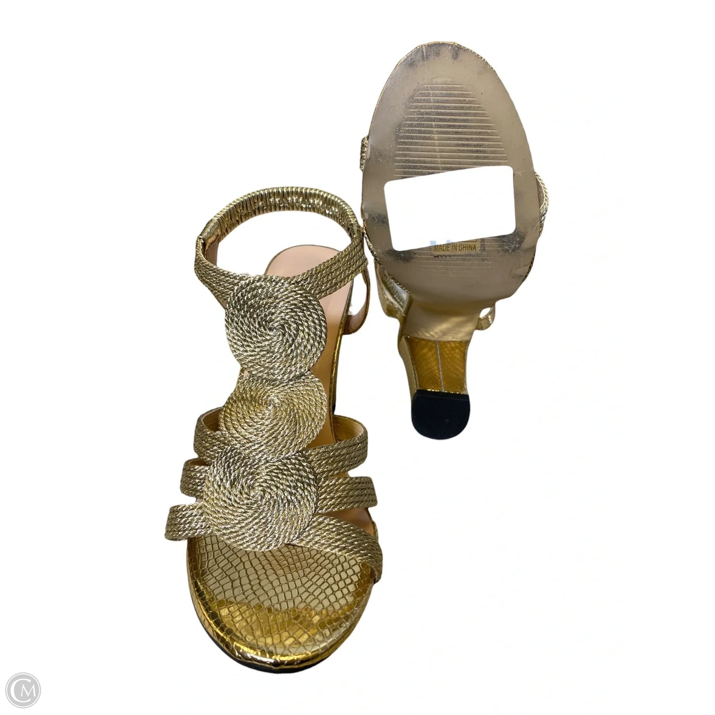 Shoes Heels Block By Clothes Mentor In Gold, Size: 6.5