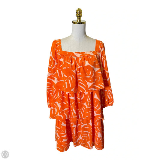 Dress Casual Short By Who What Wear In Orange & White, Size: 2x