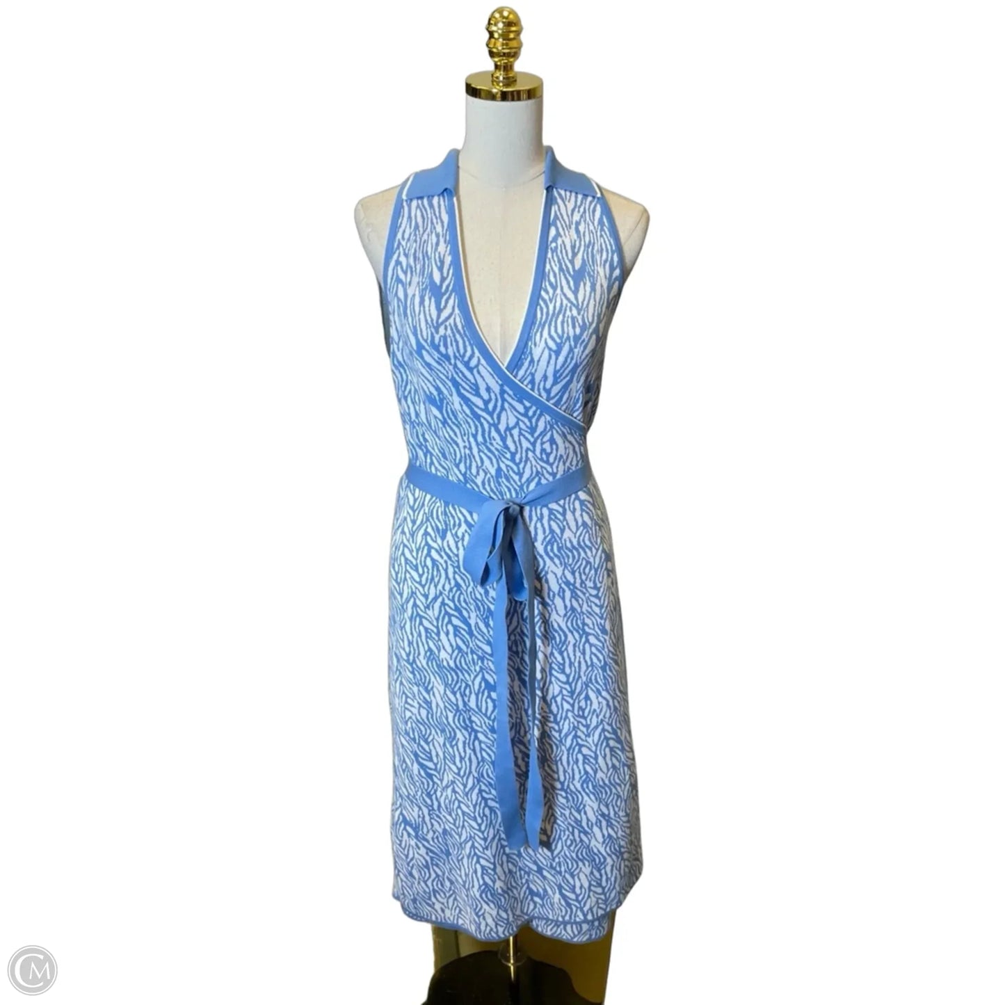 Dress Designer By Diane Von Furstenberg In Blue & White, Size: 1x
