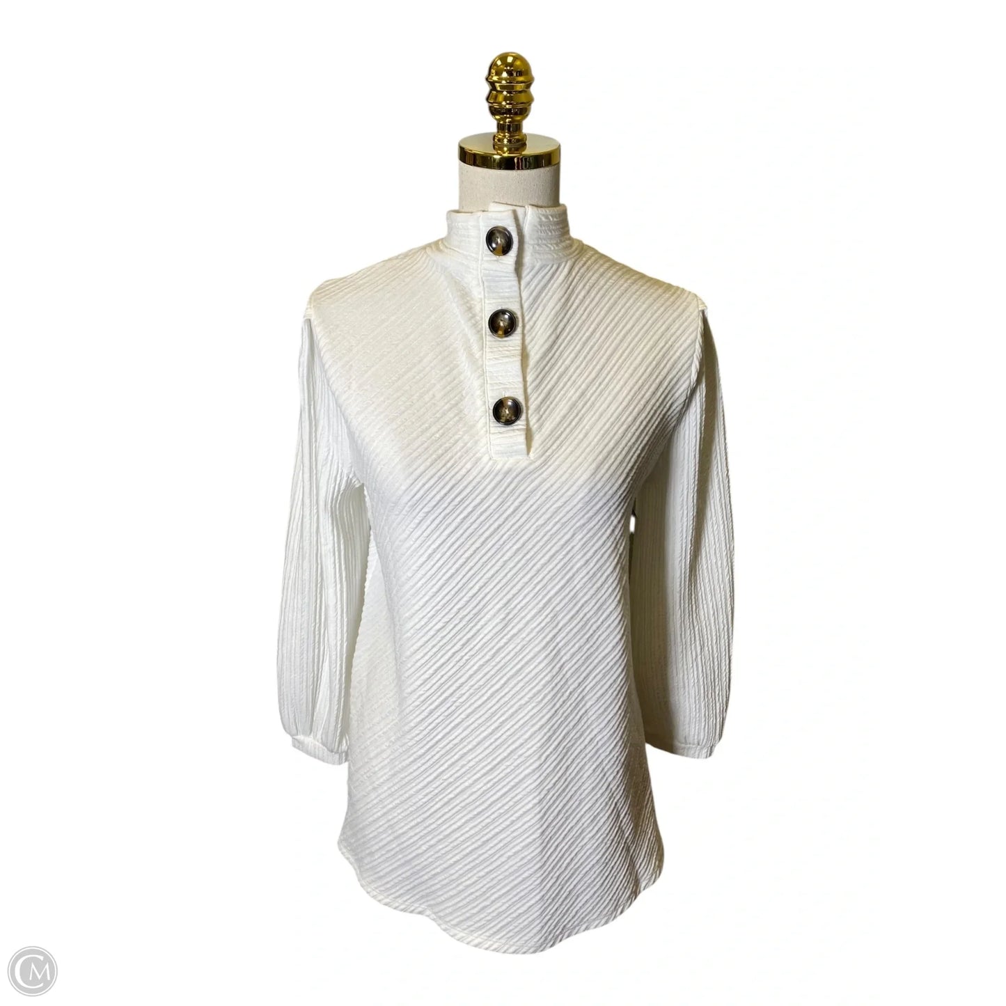 Top Long Sleeve By Cable And Gauge In White, Size: L