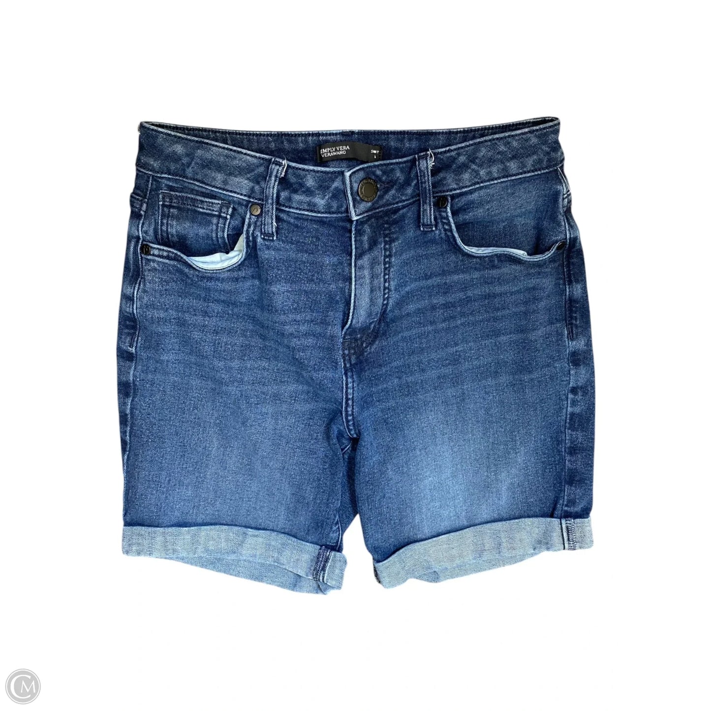Shorts Designer By Vera Wang In Blue Denim, Size: 6