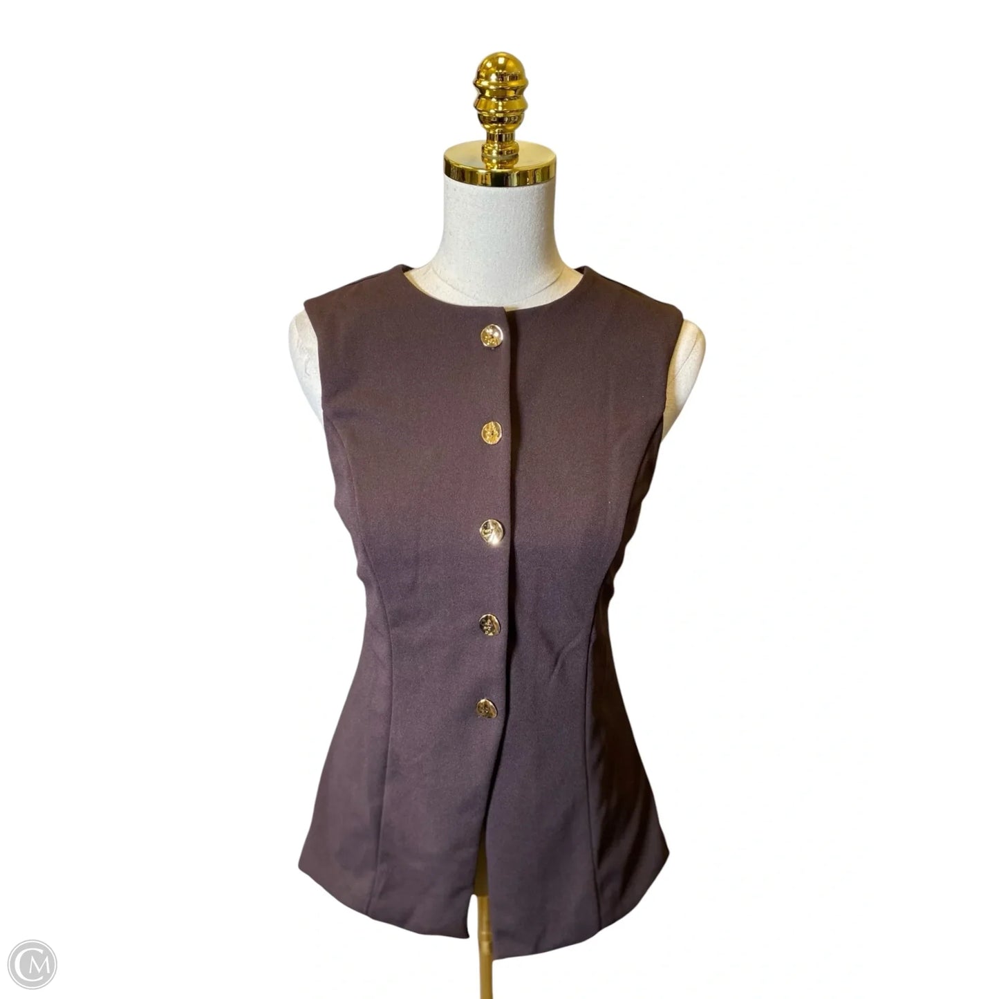 Top Sleeveless By H&m In Brown, Size: S