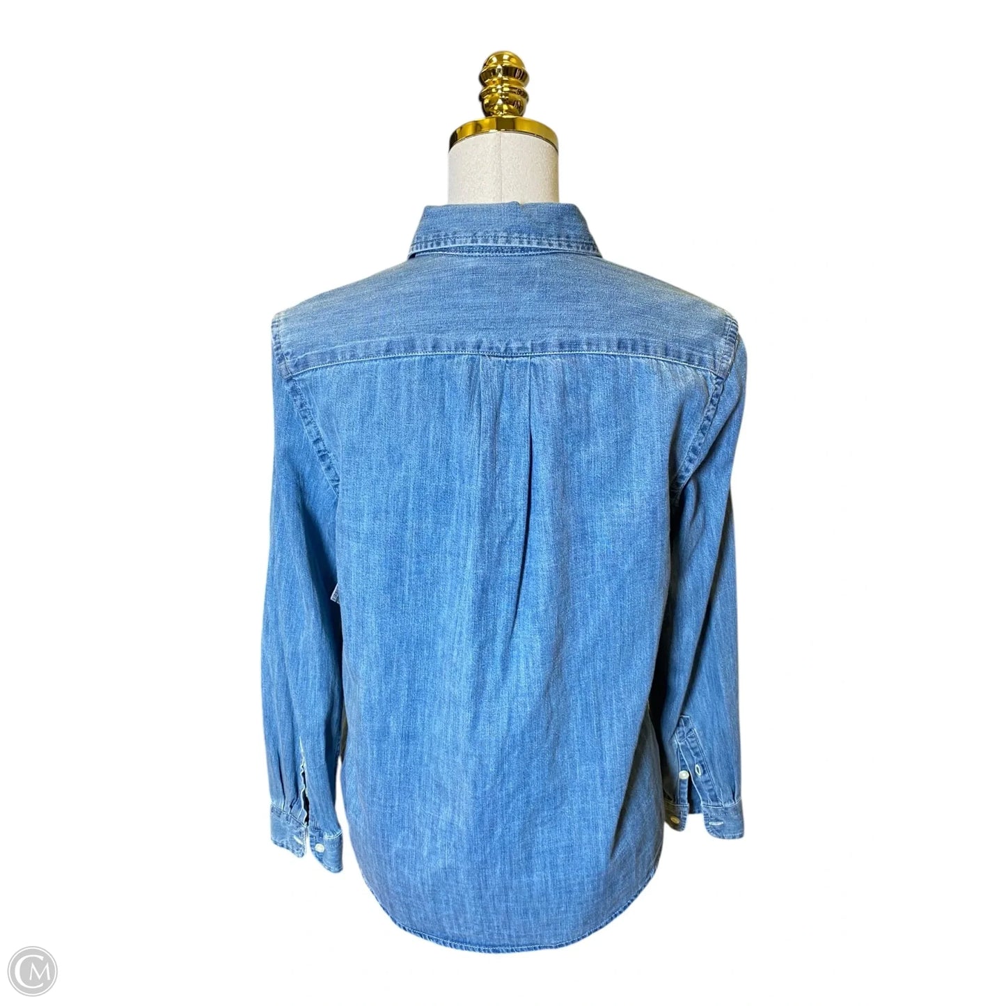 Top Long Sleeve By Polo Ralph Lauren In Blue Denim, Size: S