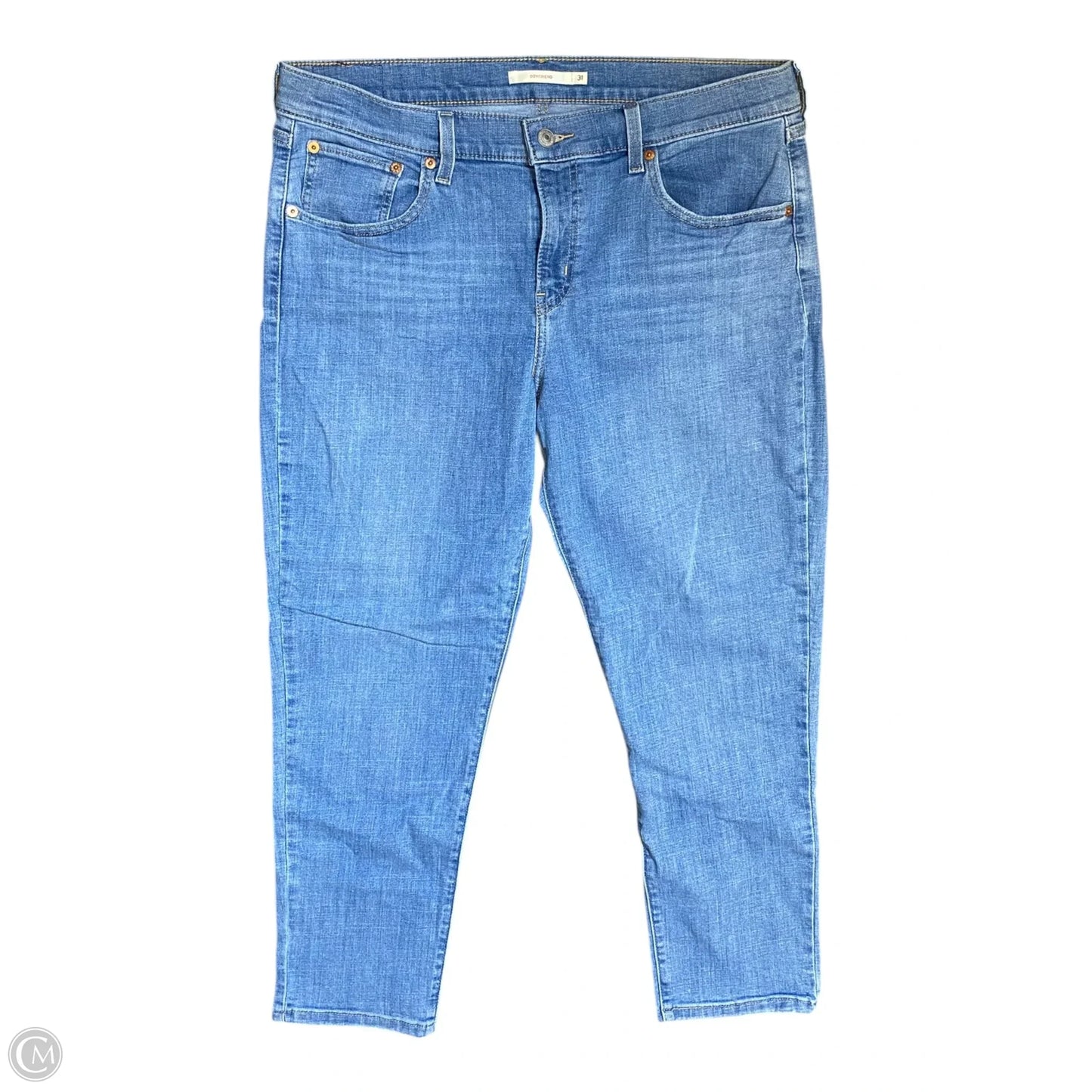 Jeans Boyfriend By Levis In Blue Denim, Size: 12