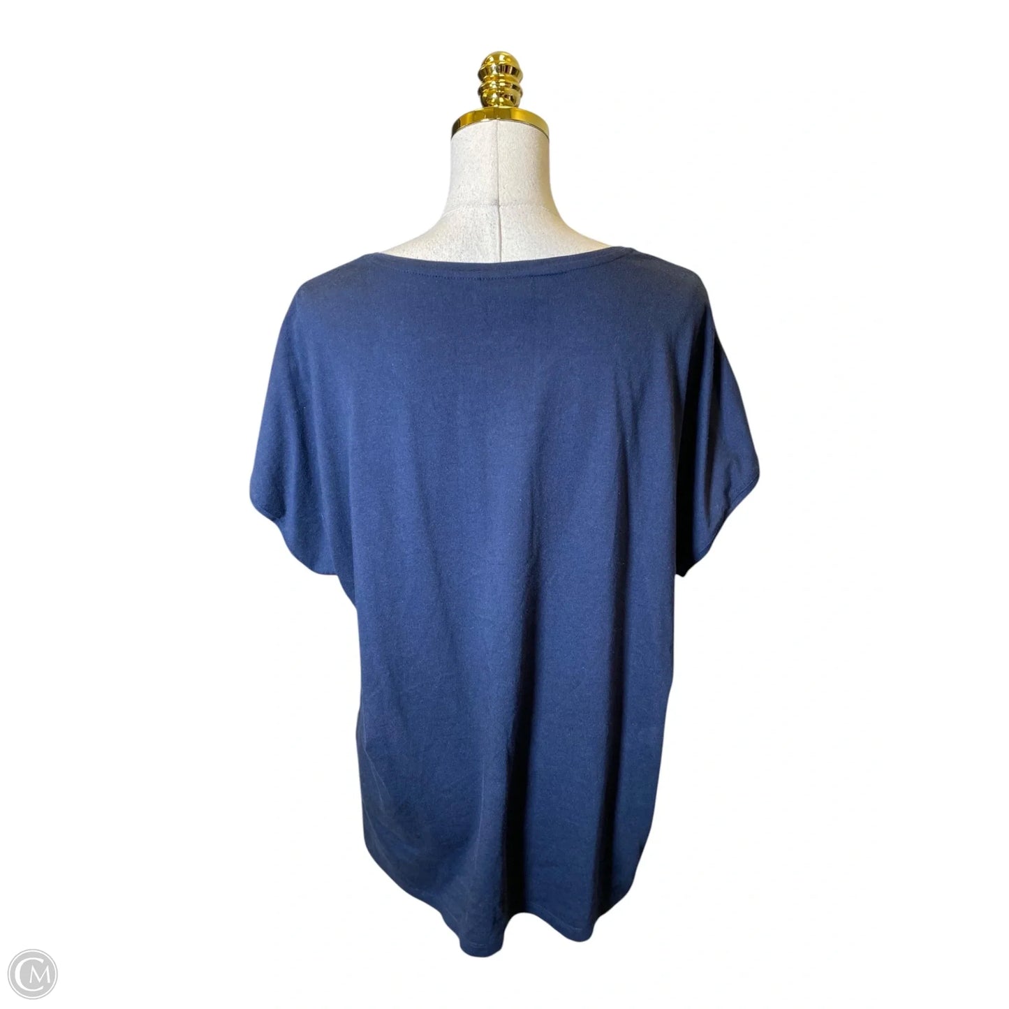 Top Short Sleeve By Chicos In Navy, Size: Xl