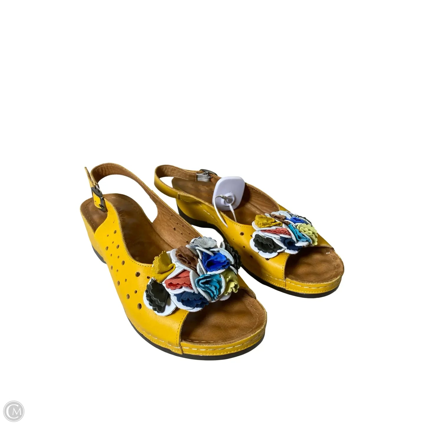 Shoes Heels Wedge By Spring Step In Yellow, Size: 10.5