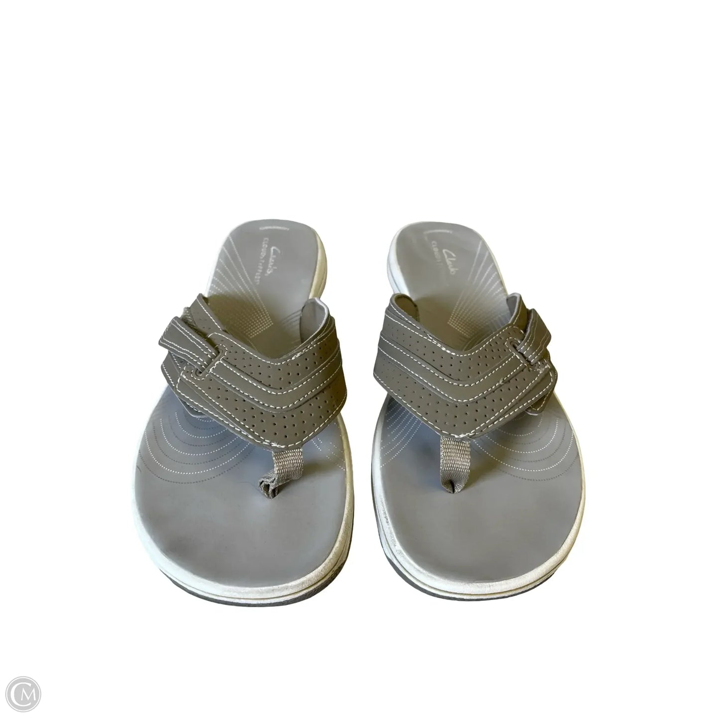Sandals Flats By Clarks In Grey, Size: 10