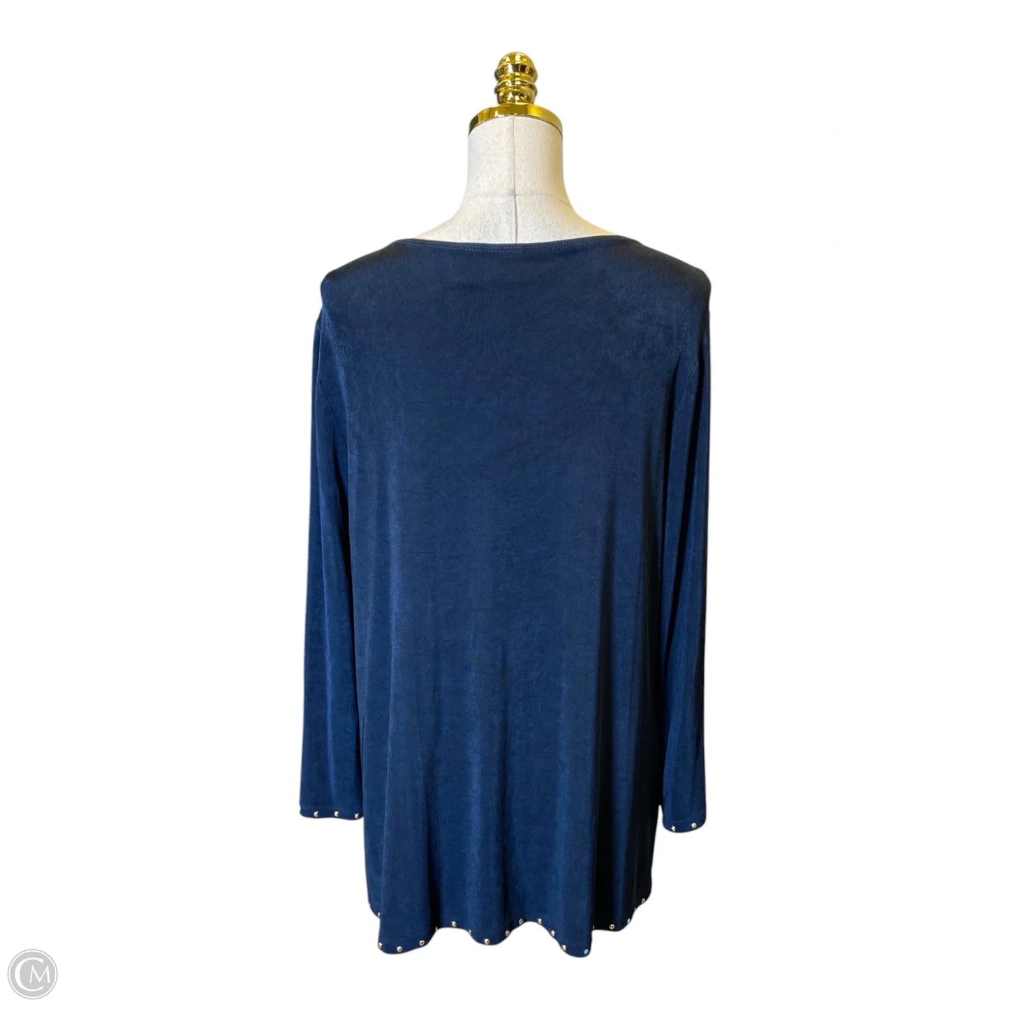 Top Long Sleeve By Chicos In Navy, Size: Xl