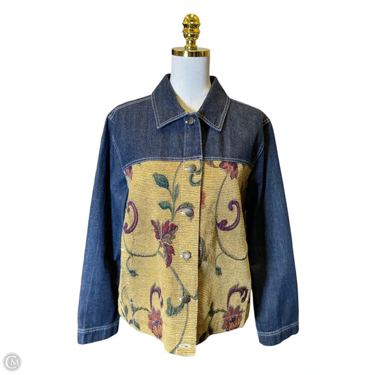 Jacket Denim By Marsh Landing In Multi-colored, Size: L