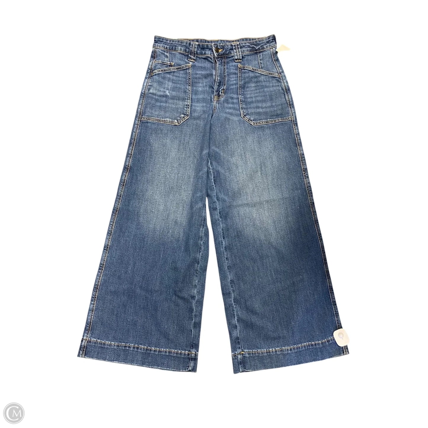 Jeans Wide Leg By American Eagle In Blue Denim, Size: 8