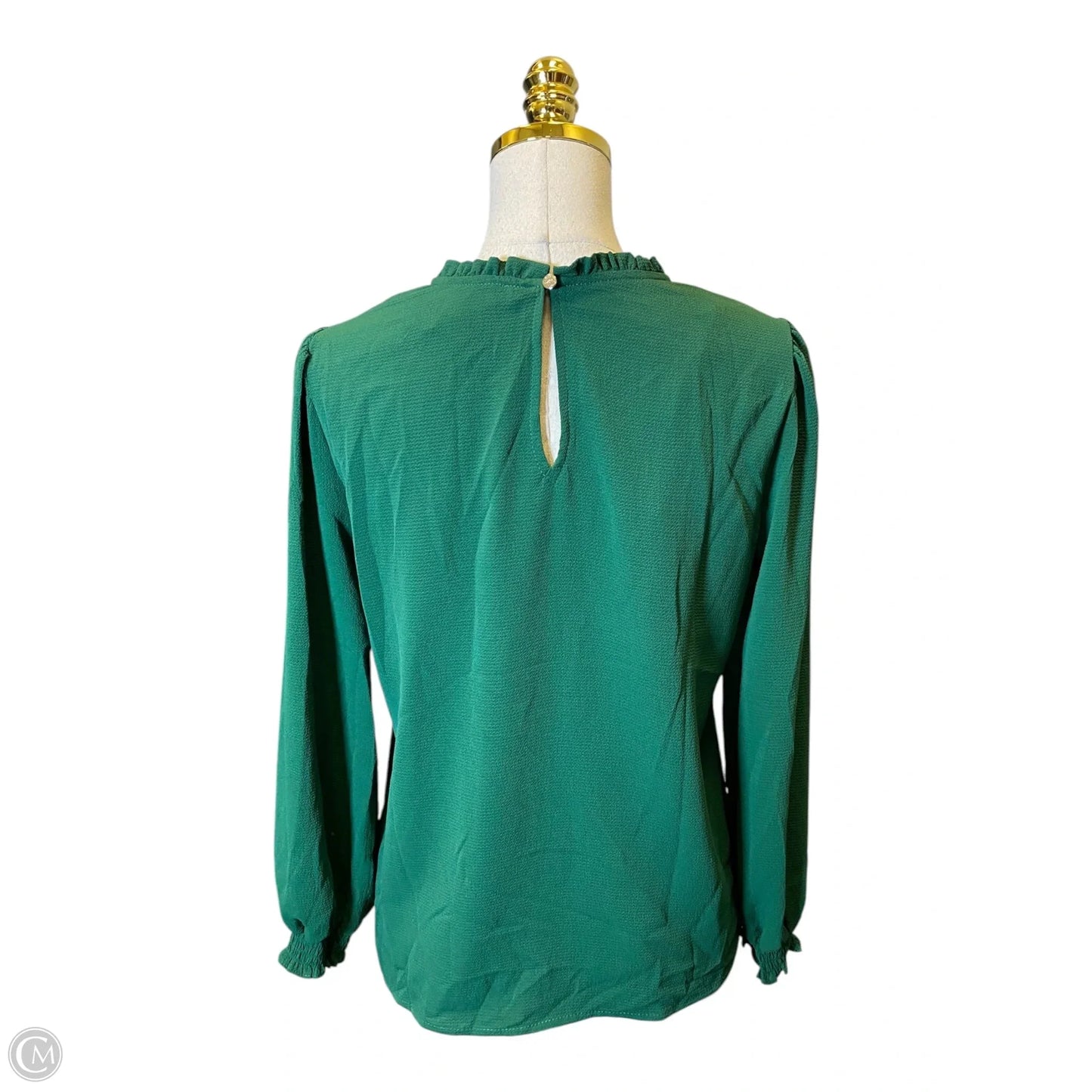 Blouse Long Sleeve By Cece In Green, Size: S