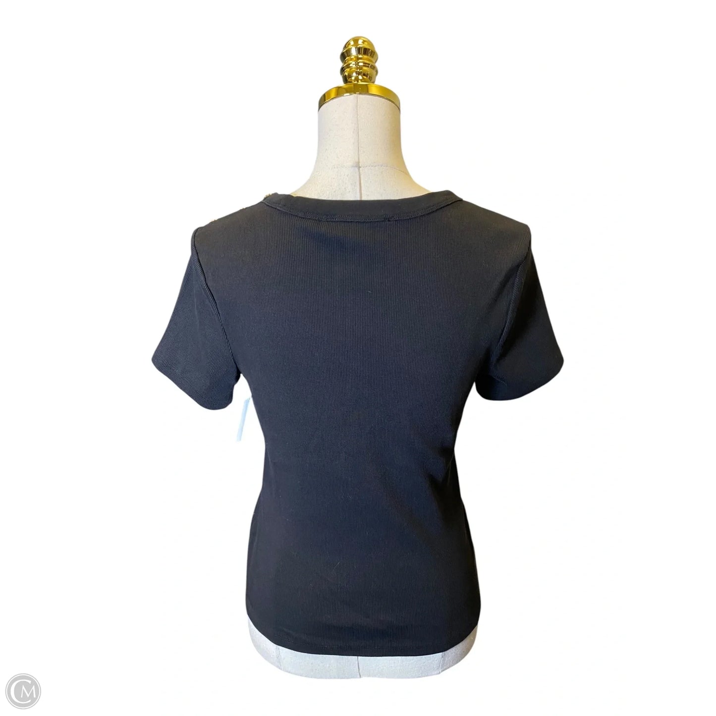 Top Short Sleeve By White House Black Market In Black, Size: S