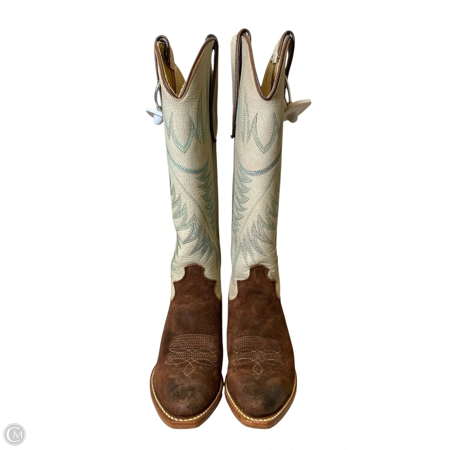 Boots Western By Justin In Brown & Cream, Size: 6.5