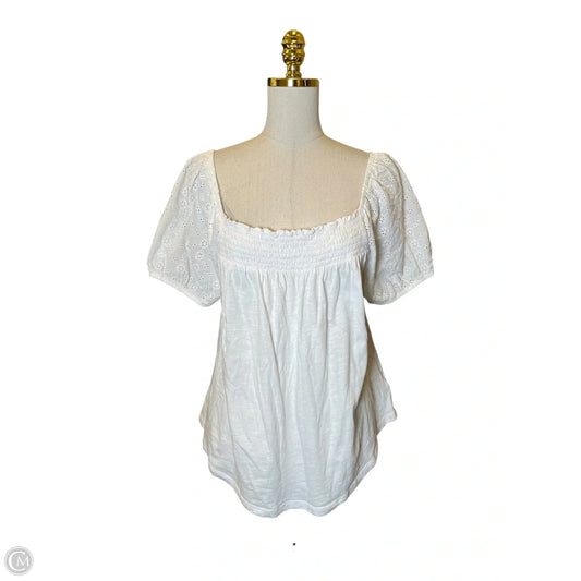 Top Short Sleeve By Lucky Brand In White, Size: L