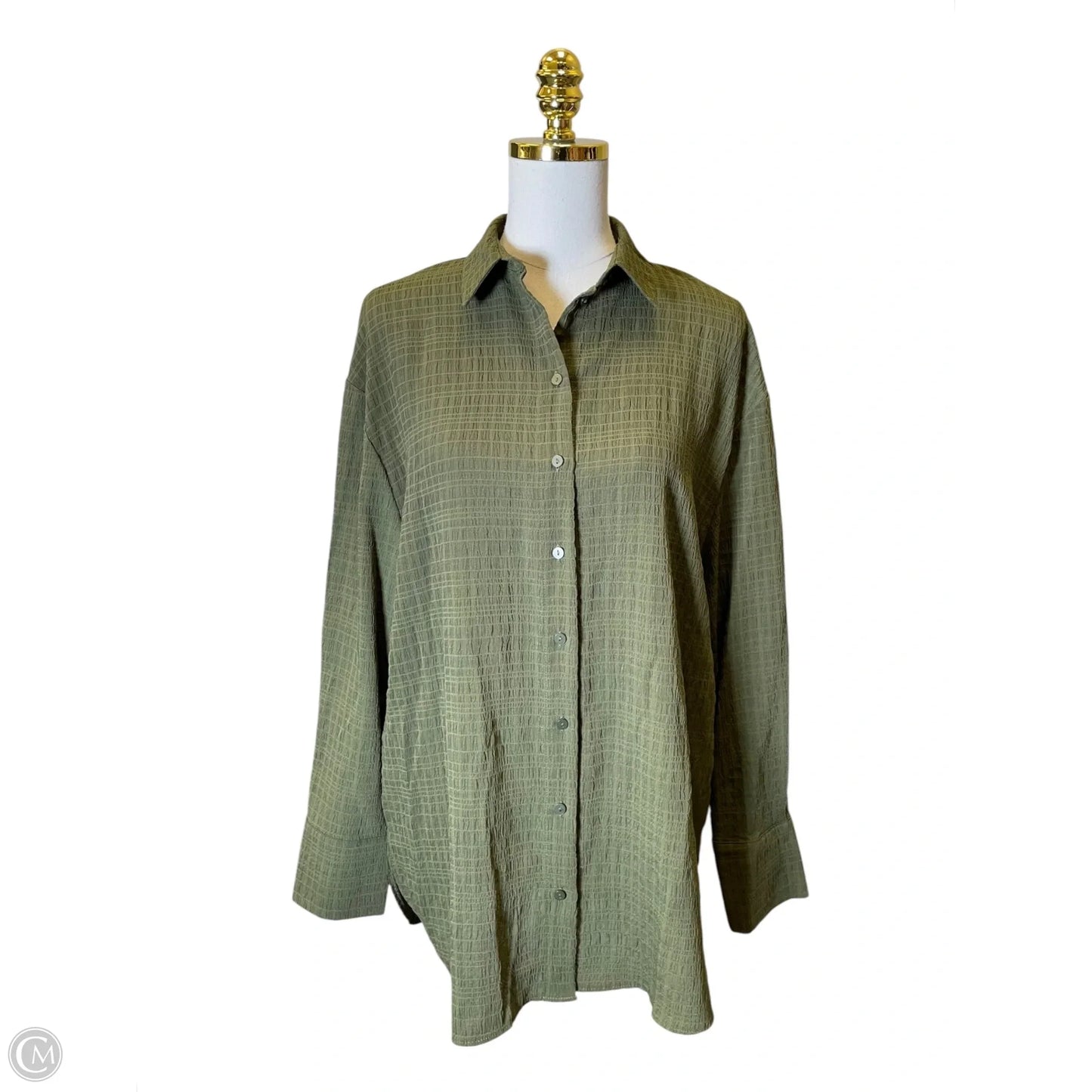 Top Long Sleeve By Primark In Green, Size: M