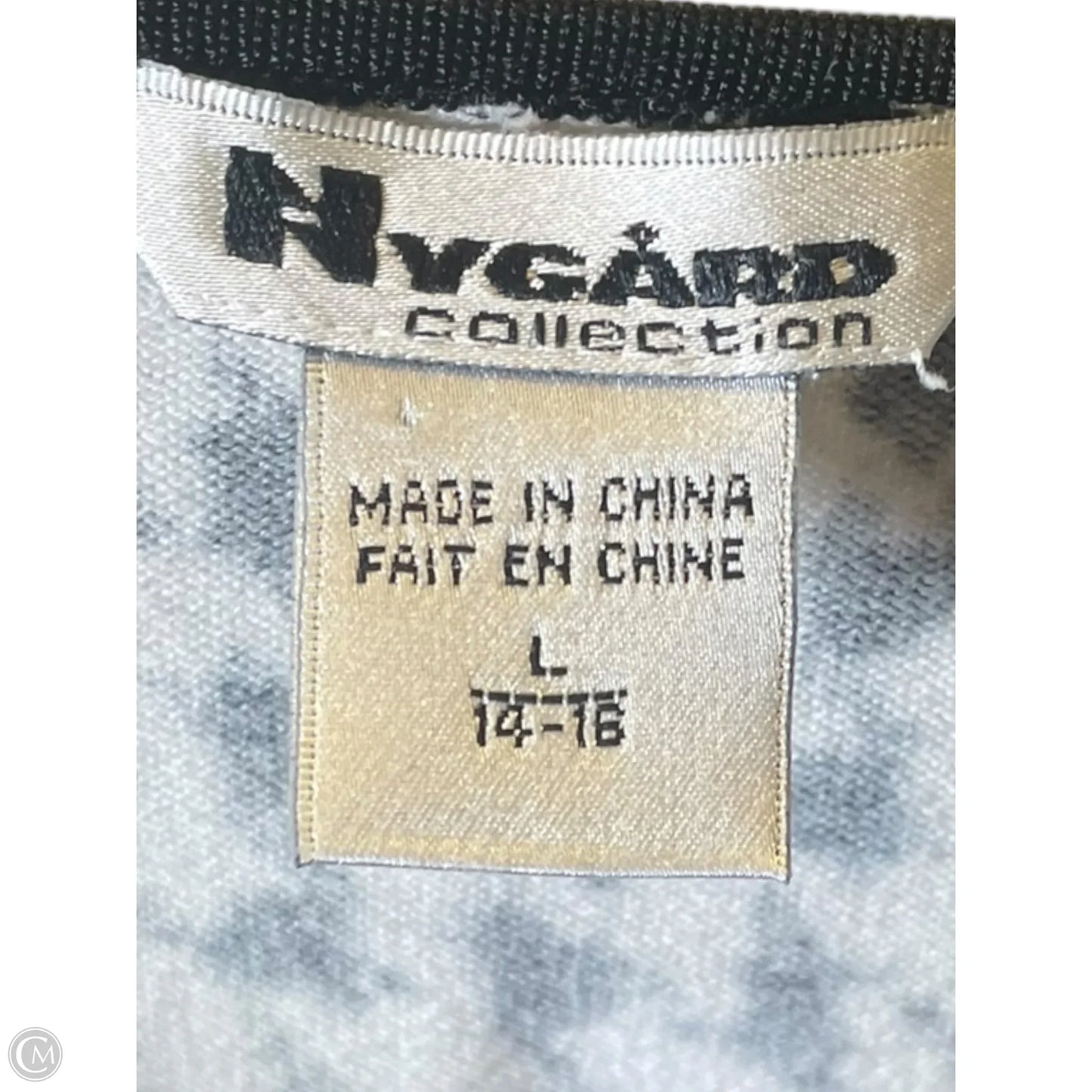 Top Long Sleeve By Nygard Peter In Black & White, Size: L