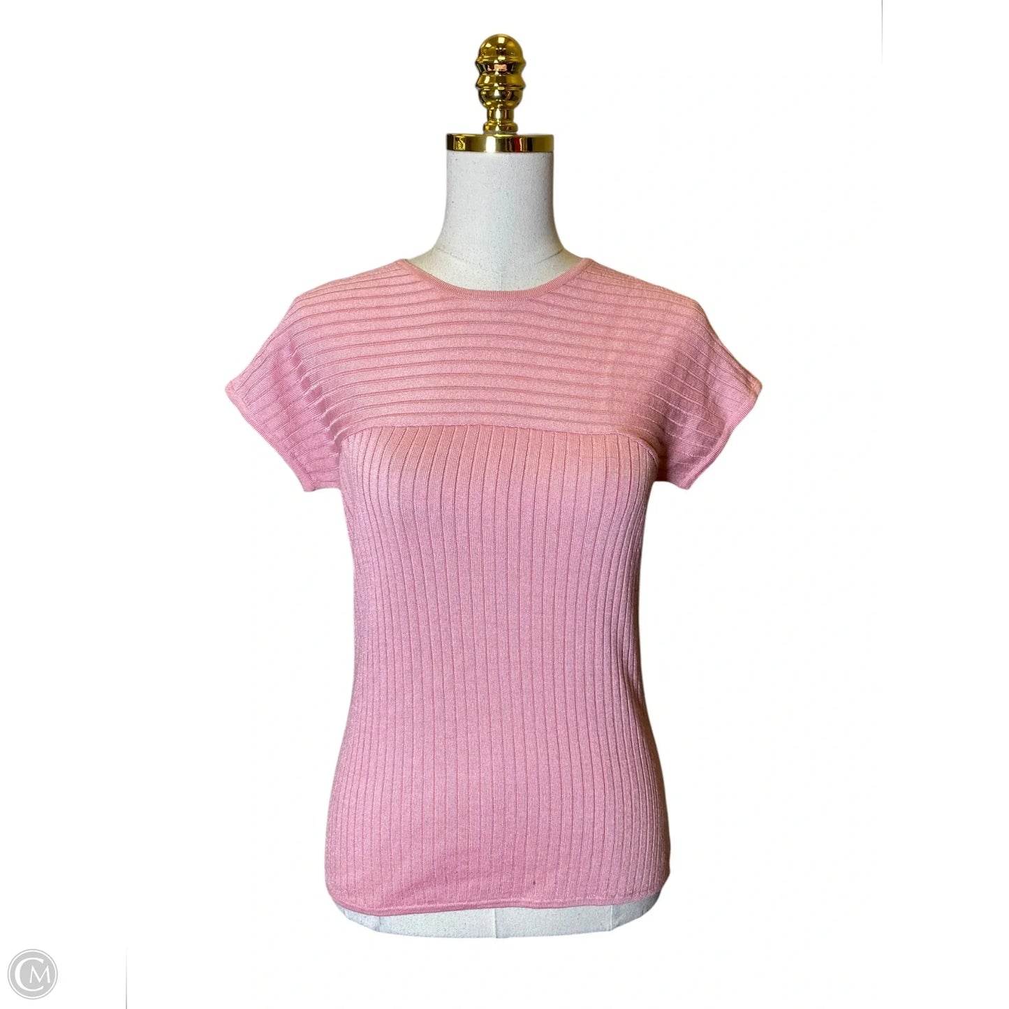 Top Short Sleeve Luxury Designer By St John Collection In Pink, Size: S